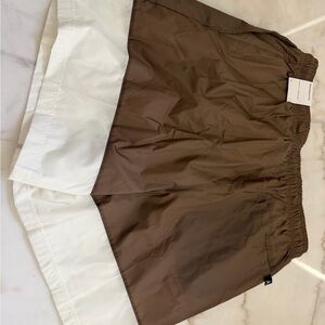 Jordan Athletic Shorts in Brown and White